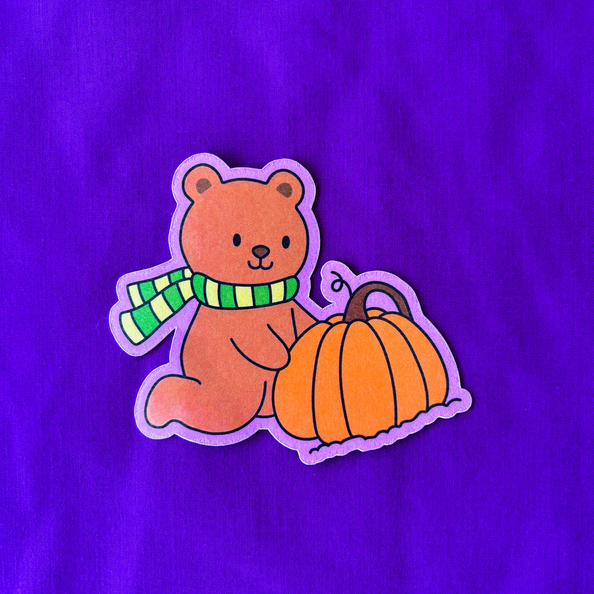 Pumpkin Patch Bear - Autumn Sticker