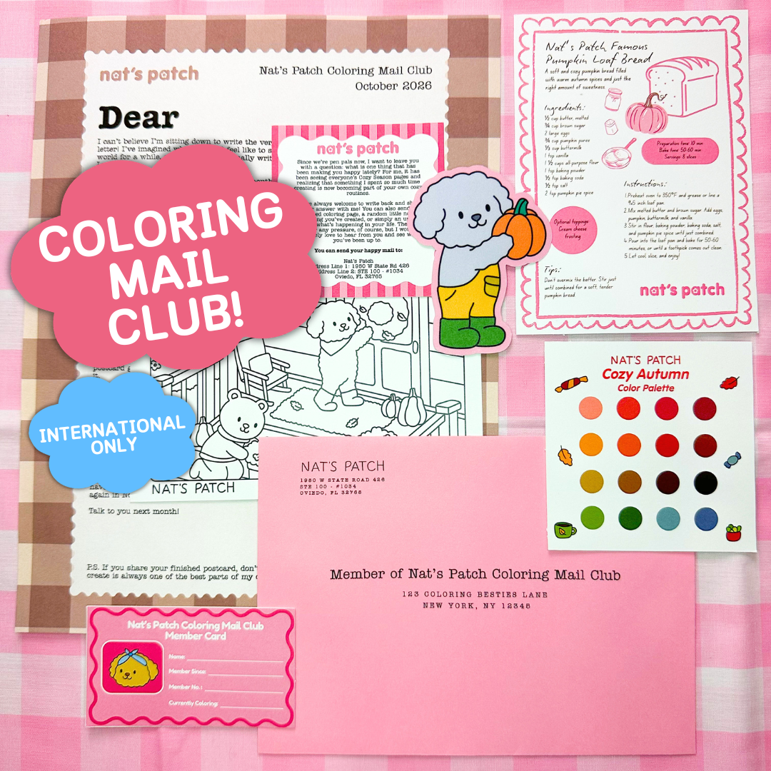 Nat's Patch Coloring Mail Club (International Only)