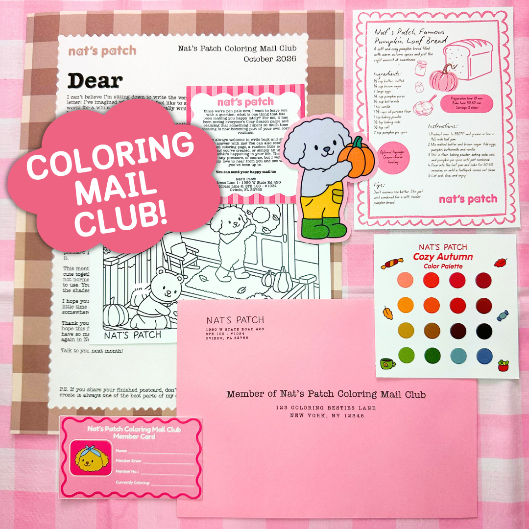 Nat's Patch Coloring Mail Club
